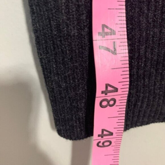 Vince v-neck long sleeve wool cashmere high slit midi dress - Picture 7 of 9